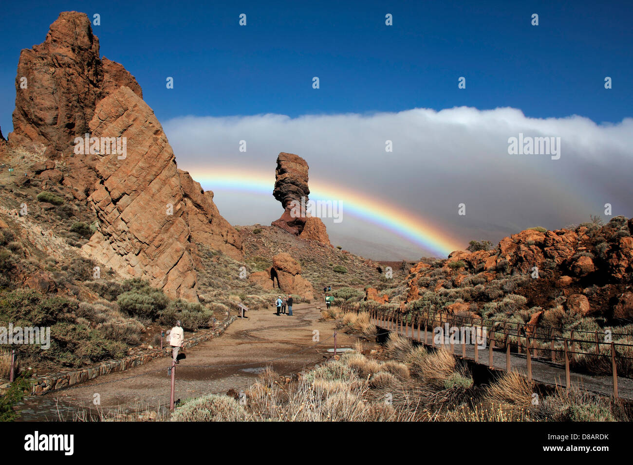 Parco Teide con arcobaleno di Tenerife, Canarie Foto Stock