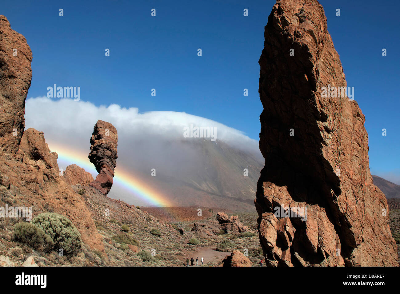 Parco Teide con arcobaleno di Tenerife, Canarie Foto Stock