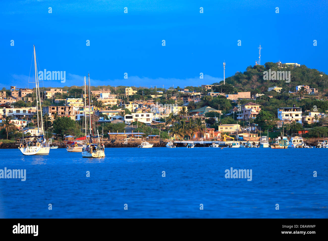 Puerto Baquerizo Moreno su San Cristobal Island Foto Stock