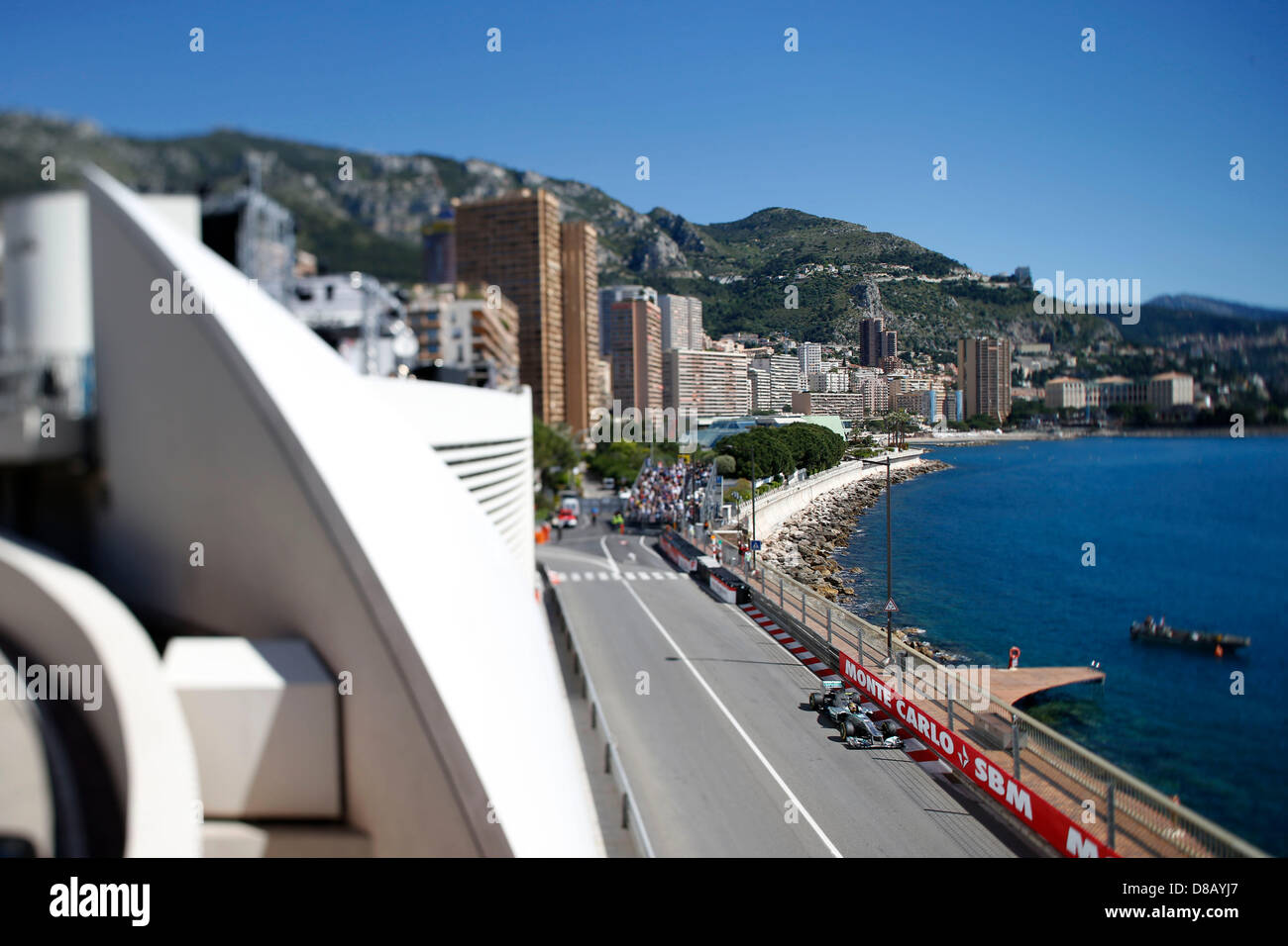 Il Principato di Monaco, 23 maggio 2013. Motorsports: FIA Formula One World Championship 2013, il Grand Prix di Monaco, #10 Lewis Hamilton (GBR, Mercedes AMG Petronas Team di F1), il credito: DPA/Alamy Live News Foto Stock