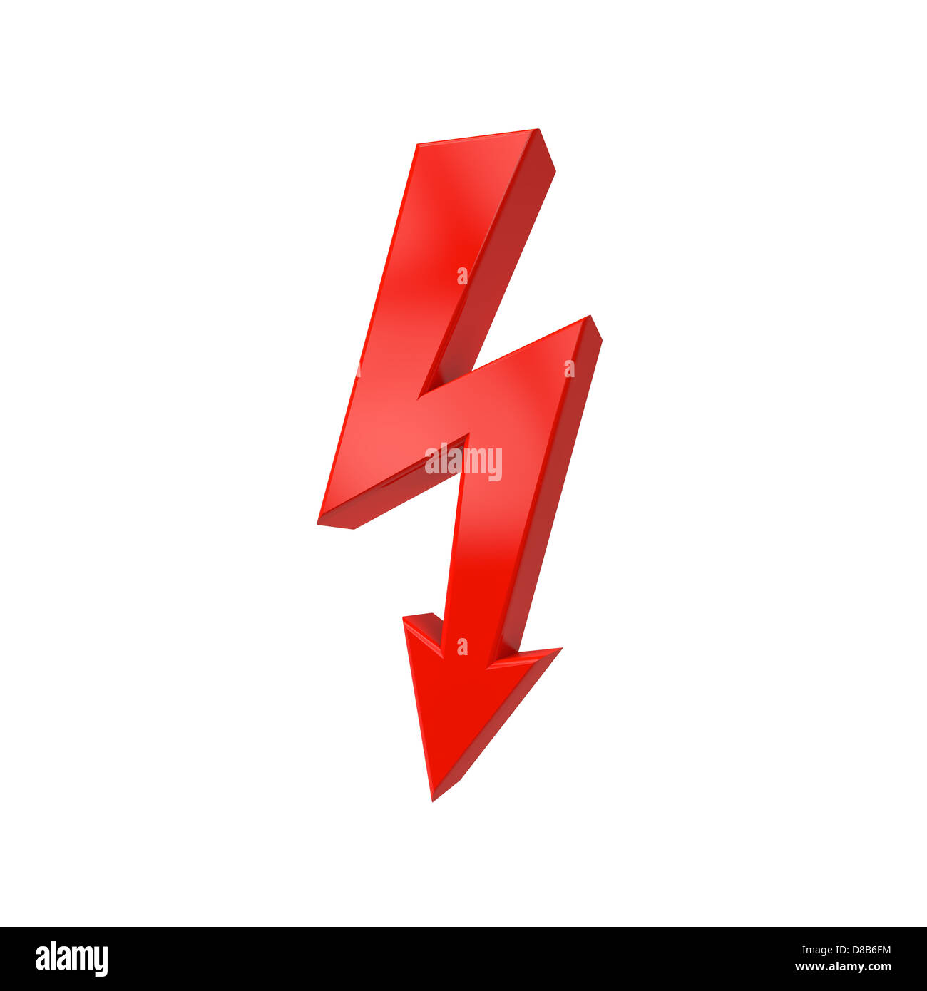 Un flash è spesso usato come un segno di potenza-stracci per altri per avvisare della presenza di scariche elettriche. Foto Stock