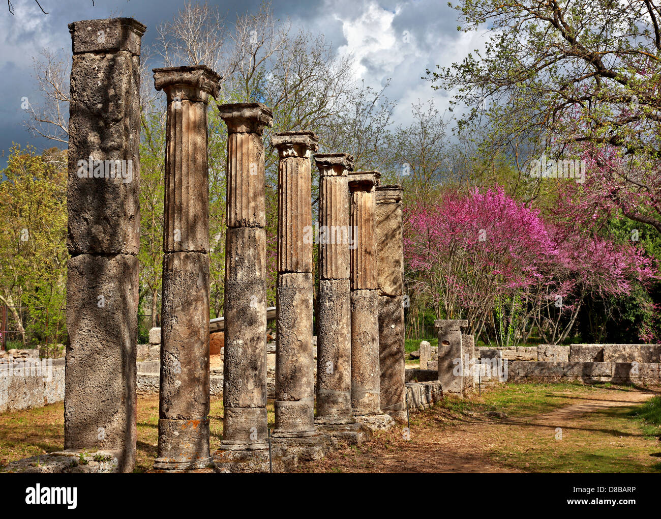 Il Palaestra all antica Olympia, il luogo di nascita dei Giochi Olimpici, Ilia, Peloponneso e Grecia. Foto Stock