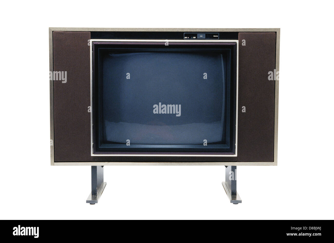 Il vecchio televisore isolato su bianco Foto Stock