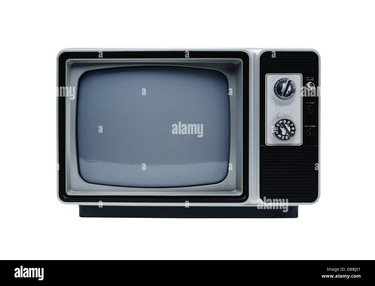 Il vecchio televisore isolato su bianco Foto Stock