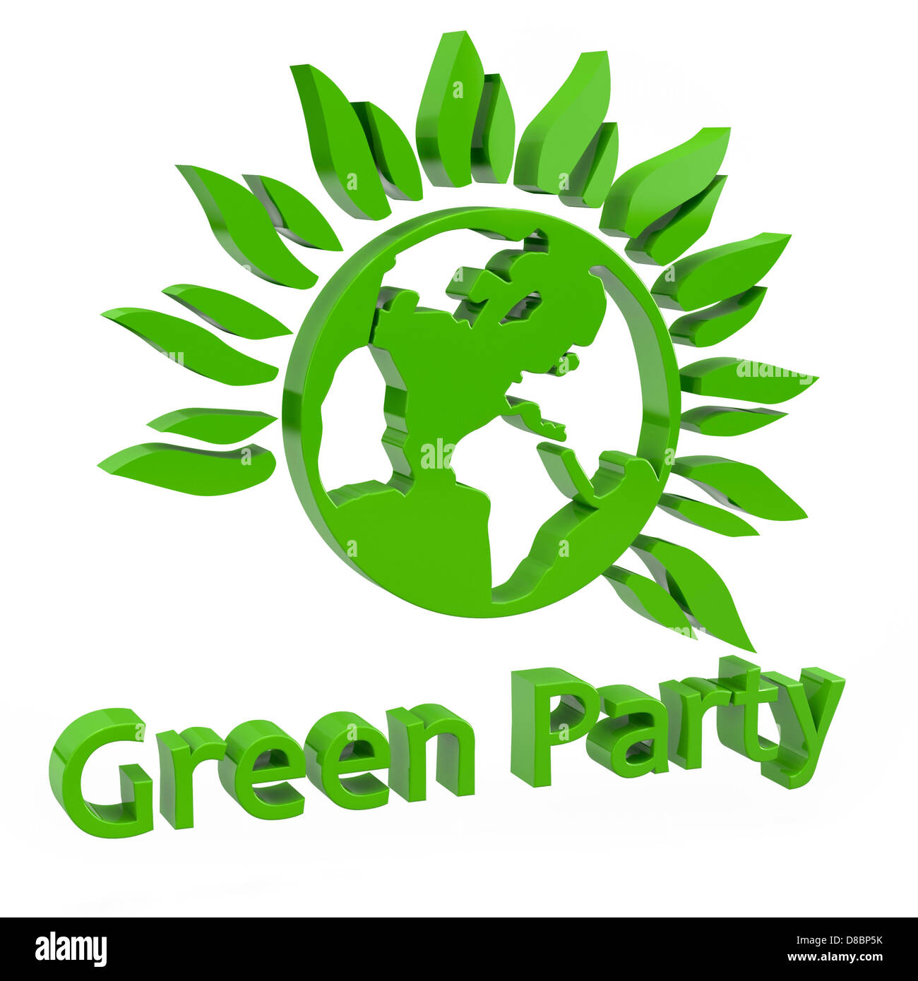 LOGO GREEN PARTY - CONCEPT 3D. Foto Stock