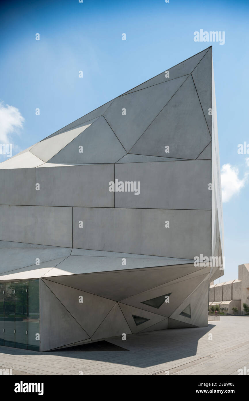 Israele, Tel Aviv, Herta & Paolo Amir facciata di edificio della nuova ala presso il Tel Aviv Museum of Art Foto Stock