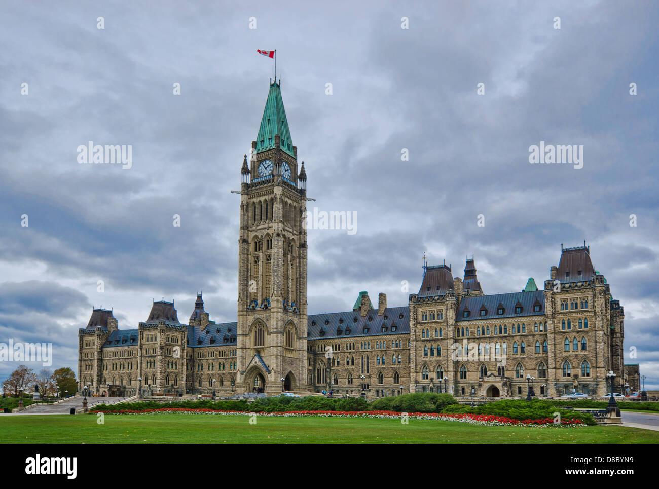 Il Parlamento del Canada sulla Collina del Parlamento a Ottawa Foto Stock