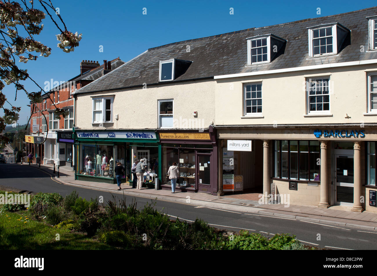 West Street, Axminster, Devon, Inghilterra, Regno Unito Foto Stock