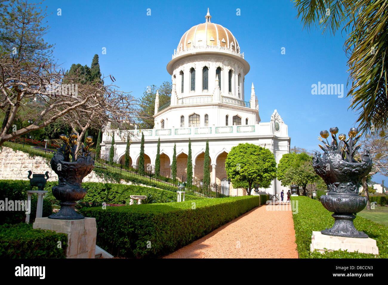 Il Santuario del Bab e i giardini Bahai, Haifa, Israele, Medio Oriente Foto Stock