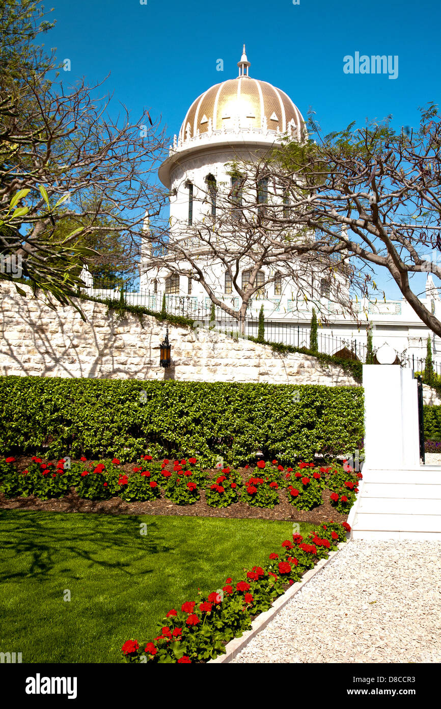 Il Santuario del Bab e i giardini Bahai, Haifa, Israele, Medio Oriente Foto Stock