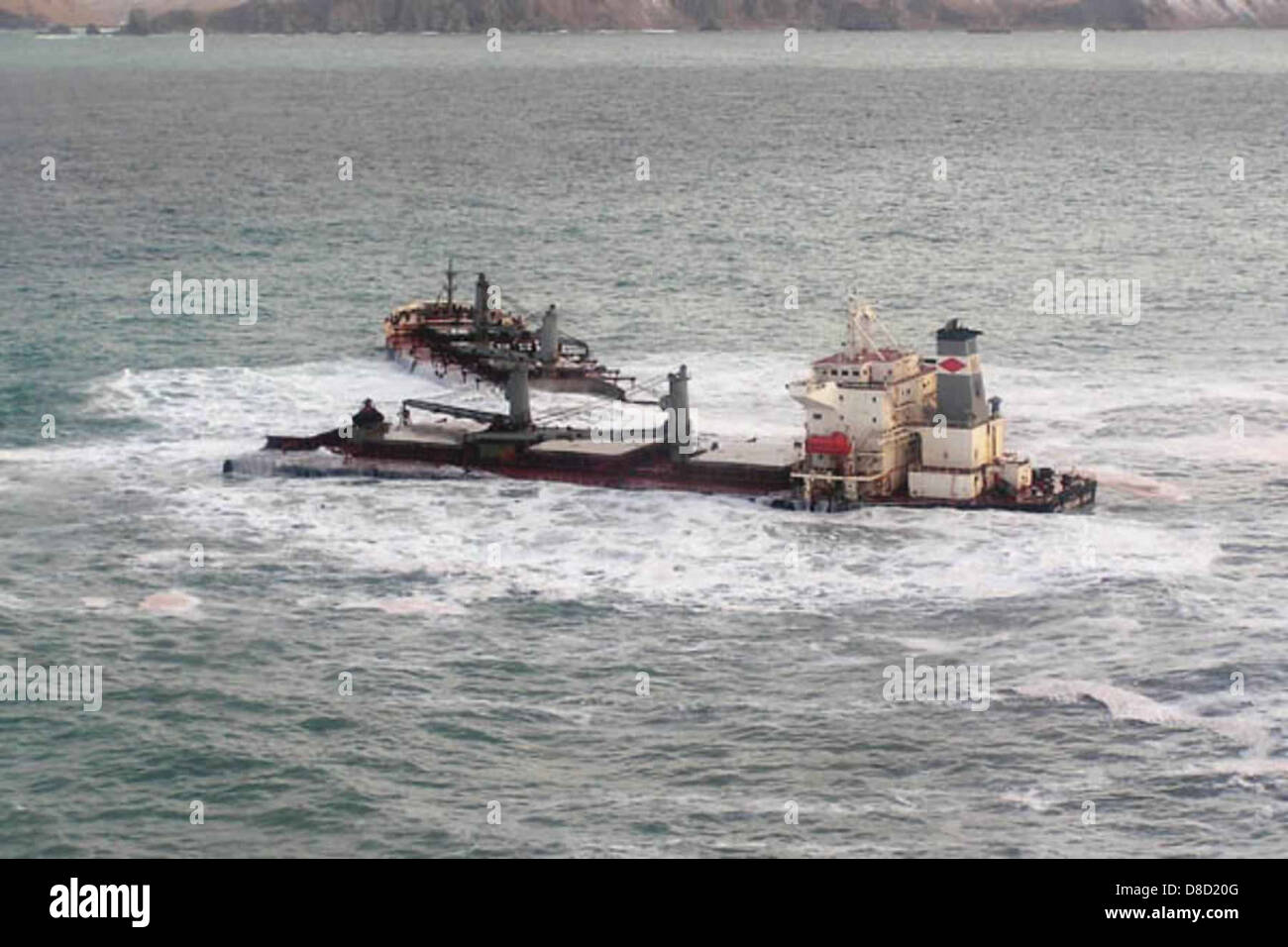 Le fuoriuscite di petrolio nave relitto. Foto Stock
