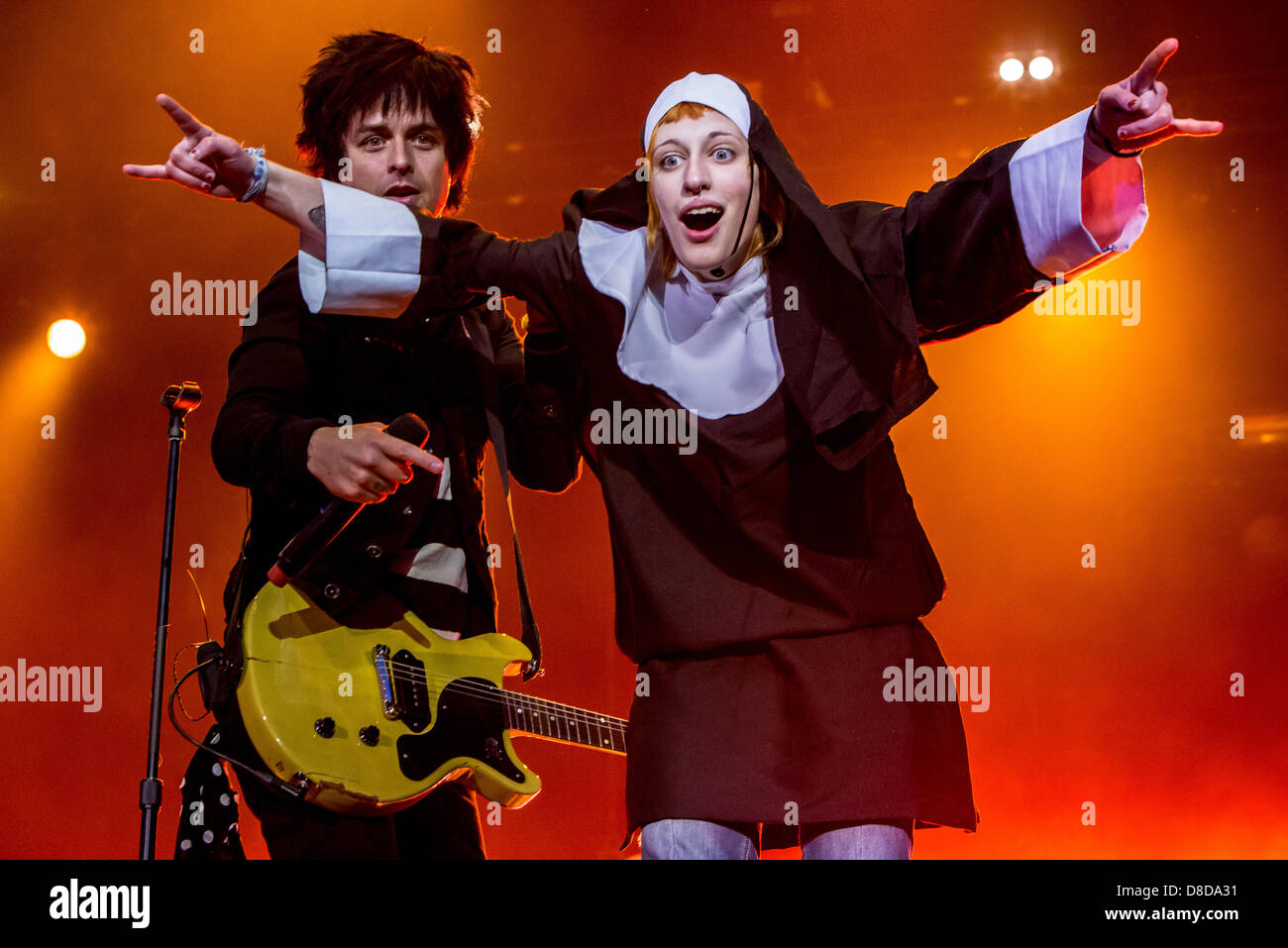 Rho Milano Italia. Il 24 maggio 2013. Il punk rock band americana Green Day esegue a Arena Fiera durante il '99 rivoluzione Tour 2013". Credito: Rodolfo Sassano/Alamy Live News Foto Stock