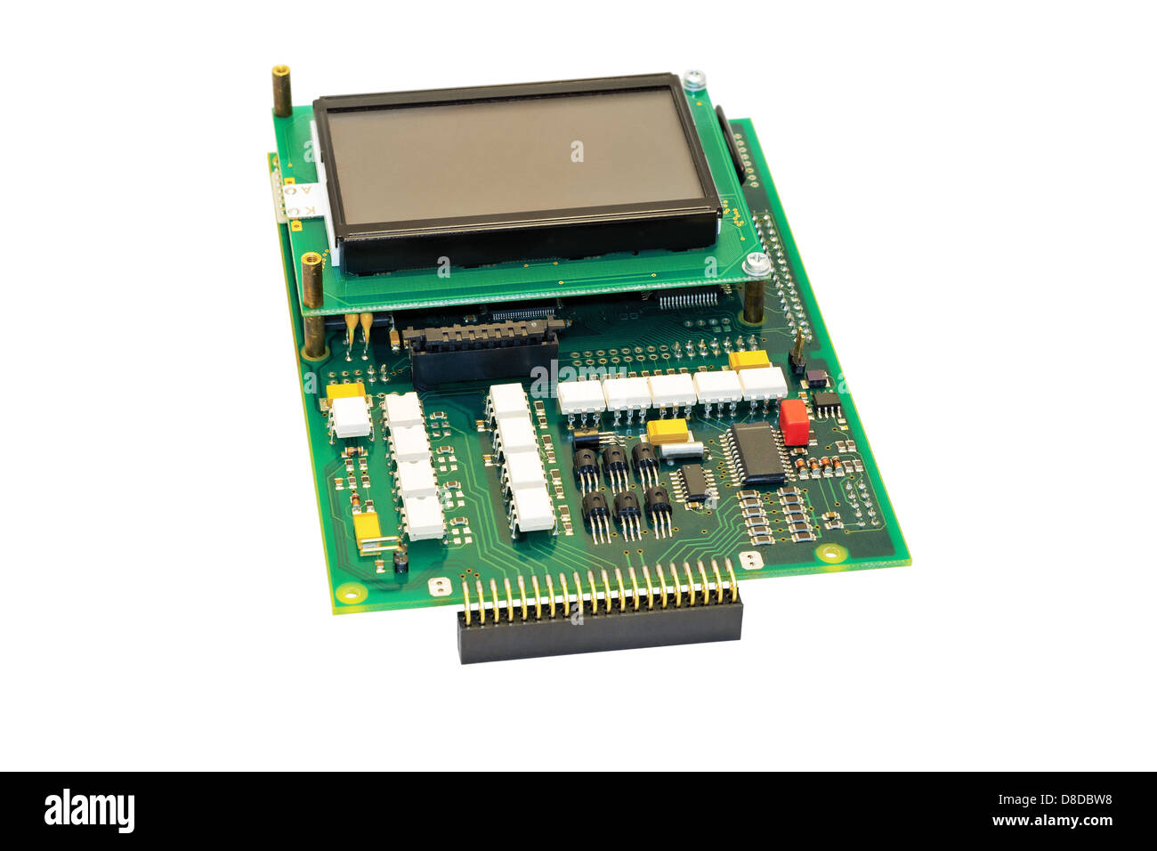 Optocouple, connettività smontato, scheda madre, a cristalli liquidi, cpu, dettaglio, dispositivo digitale, display, elettrici, electron Foto Stock