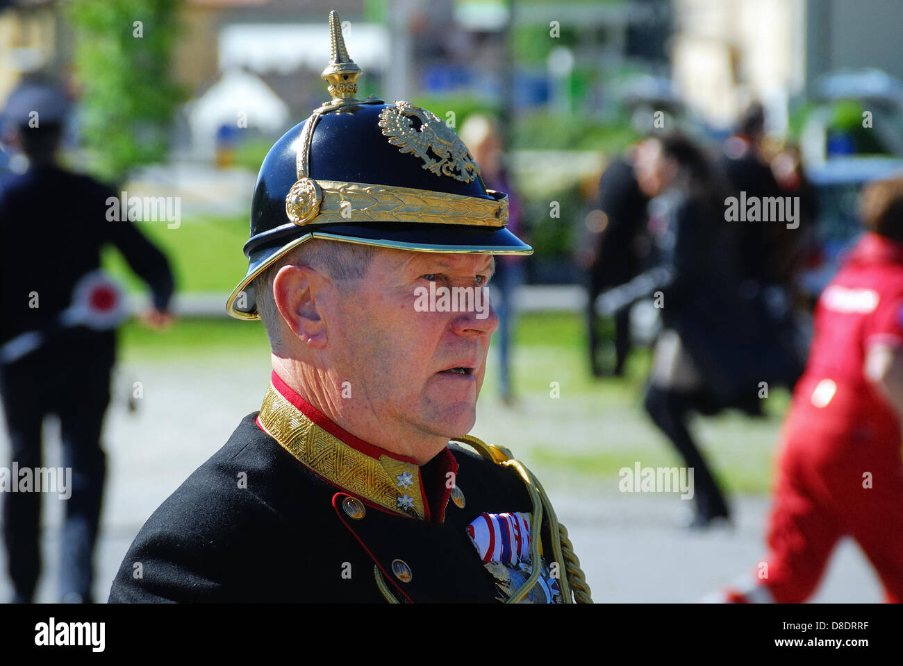 Veneto, Italia. 26 Maggio, 2013. Follina austro-ungarico guerra mondiale un cimitero. Xxii Austro-Italian celebrazione congiunta per la pace. Autorità civili e militari dei paesi europei hanno partecipato la cerimonia di oggi e di un comune servizio religioso è stato celebrato dai funzionari di cinque culti presso l'impero austro-ungarico cimitero di guerra di Follina. Organizzazione di Mario Eichta e Osterreichisches Schwarzes Kreuz. Foto Stock