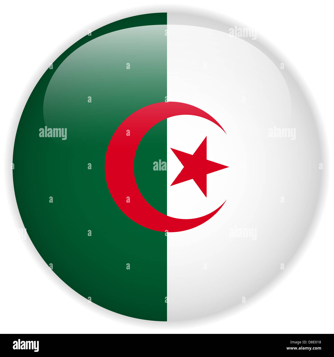 Vettore - Algeria bandiera pulsante lucida Foto Stock