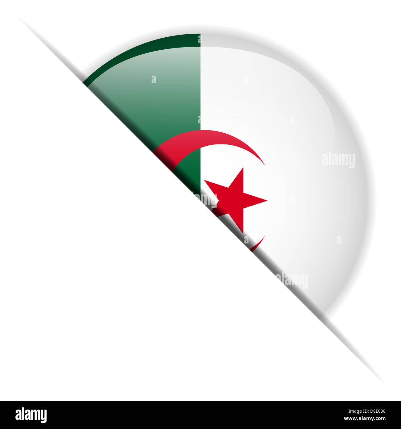 Vettore - Algeria bandiera pulsante lucida Foto Stock