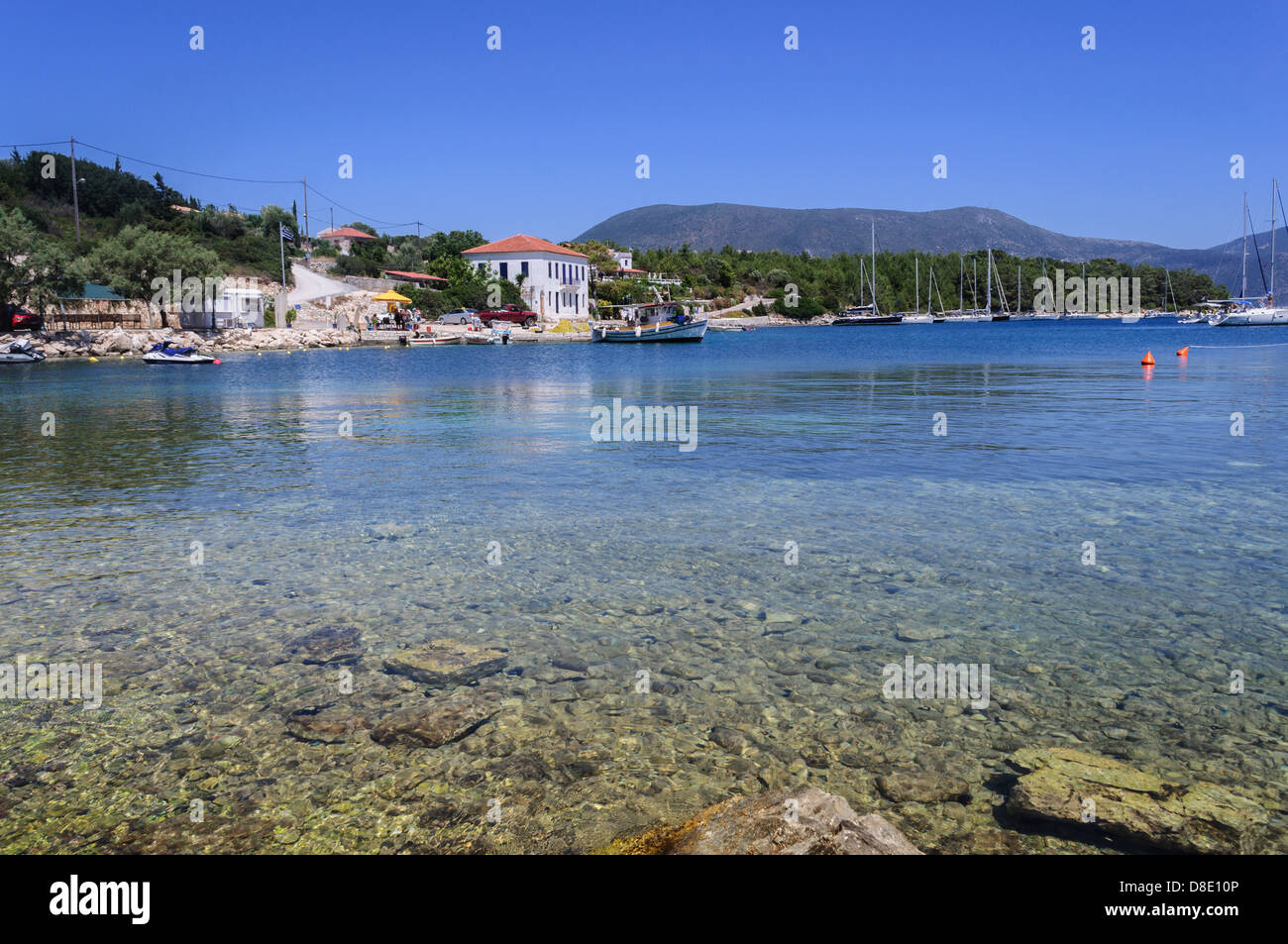 Immagine di Cefalonia la porta. Una bella e piena di vita, grafica, isola greca, ISOLE IONIE Foto Stock