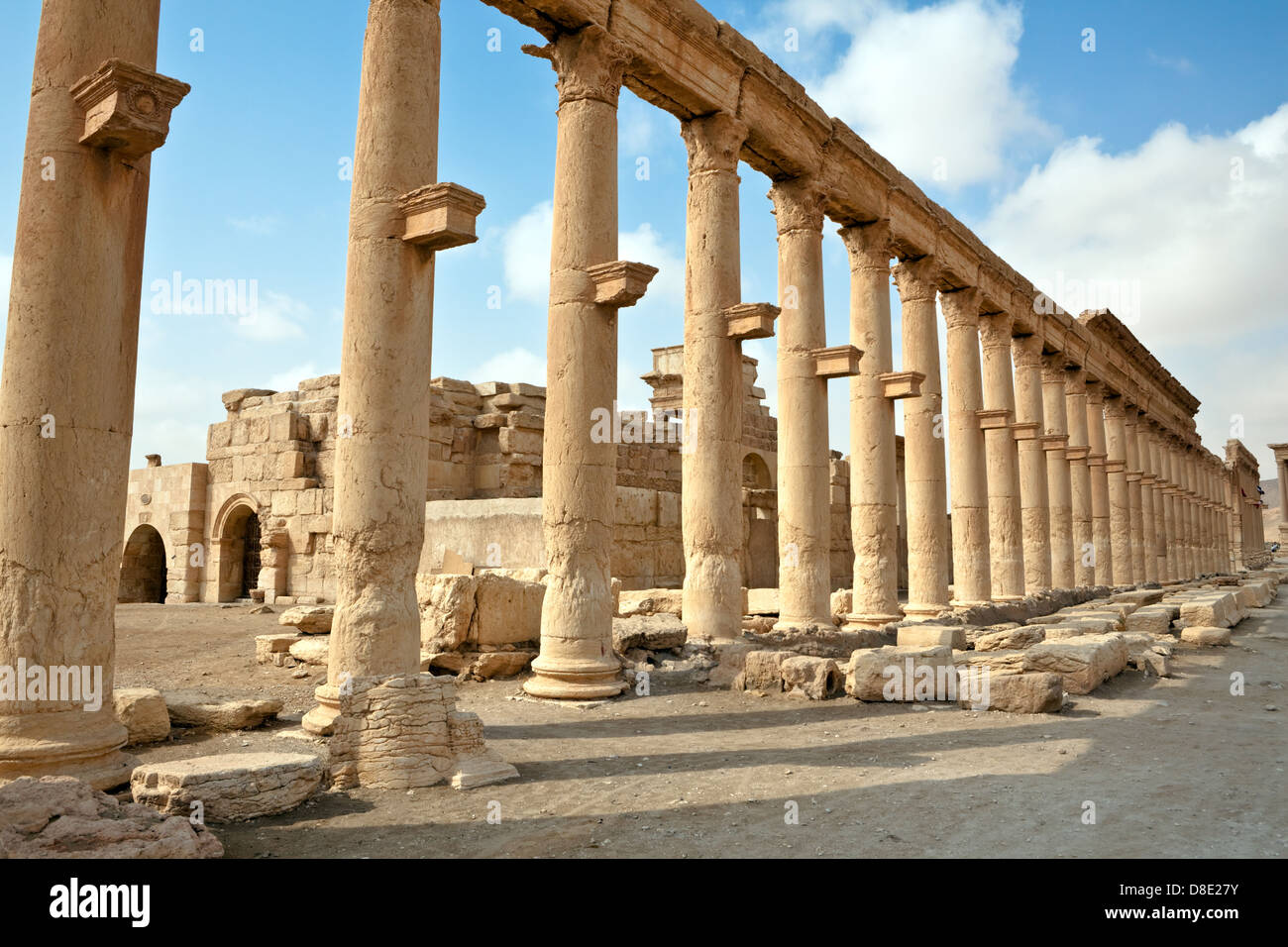 Romana antica città di tempo in Palmyra (Tadmor), Siria. & Greco-romana Periodo persiano. Foto Stock