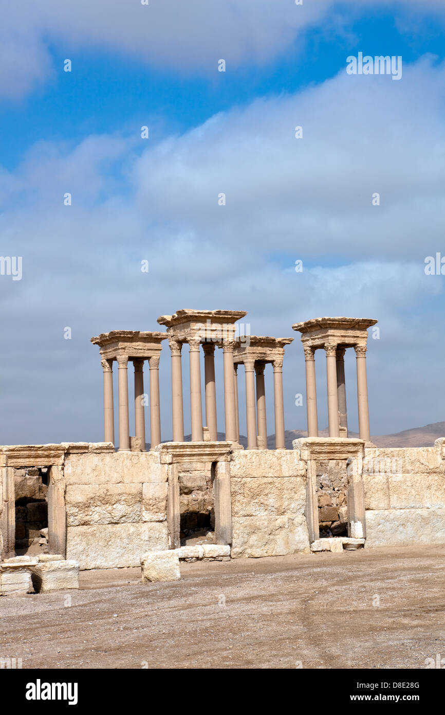 Romana antica città di tempo in Palmyra (Tadmor), Siria. & Greco-romana Periodo persiano. Foto Stock