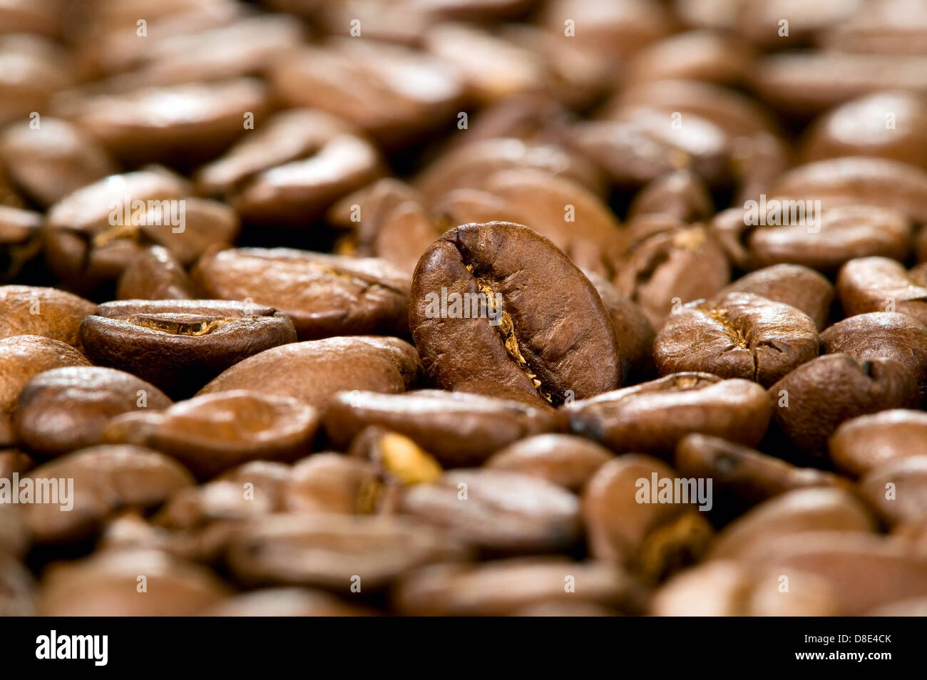 Sfondo marrone di chicchi di caffè, bevanda concept Foto Stock
