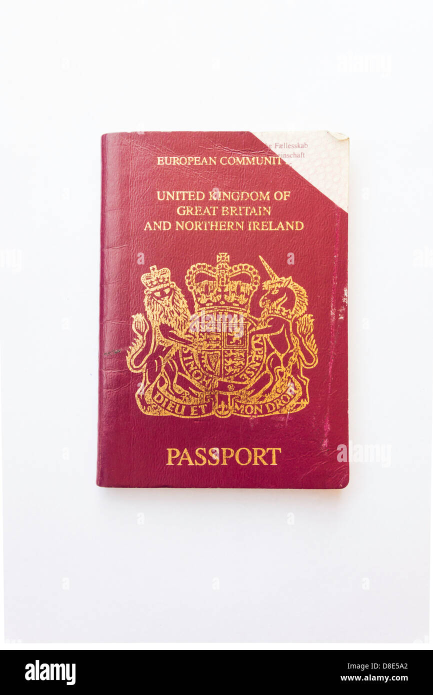 Comunità europea red britannico passaporto scaduto 2006 Foto Stock