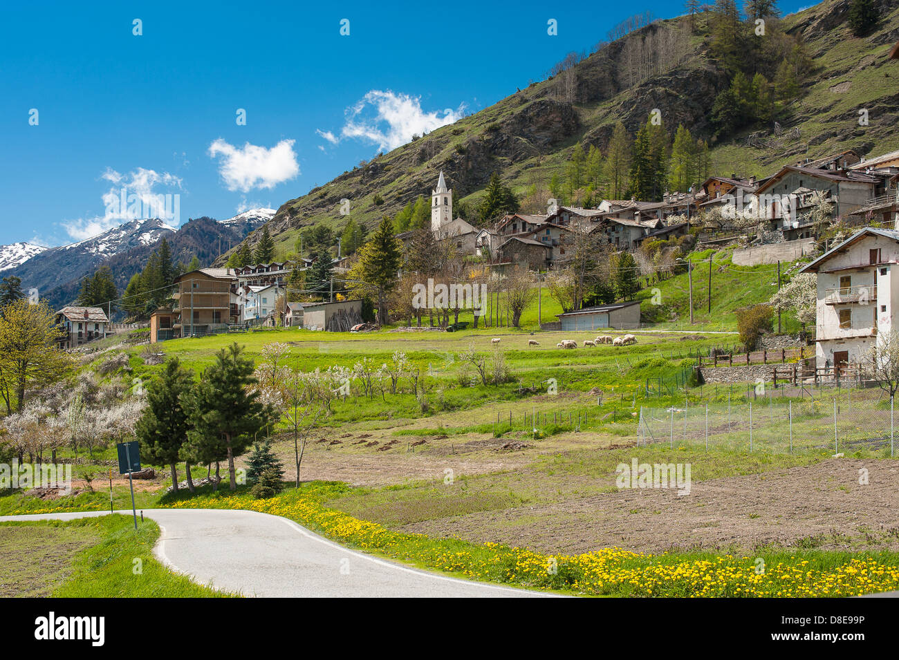 Europa Provincia di Torino Piemonte Orsiera Rocciavriè Park Usseaux il villaggio Foto Stock