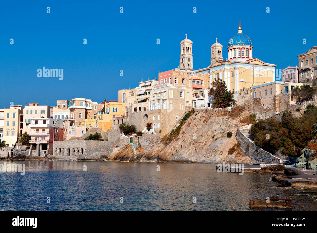 Ermoupolis città a Syros Island in Grecia. Area di Vaporia Foto Stock
