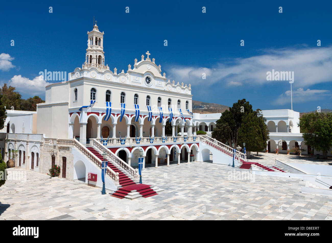 Chiesa di Panagia Evangelistria all isola di Tinos in Grecia Foto Stock