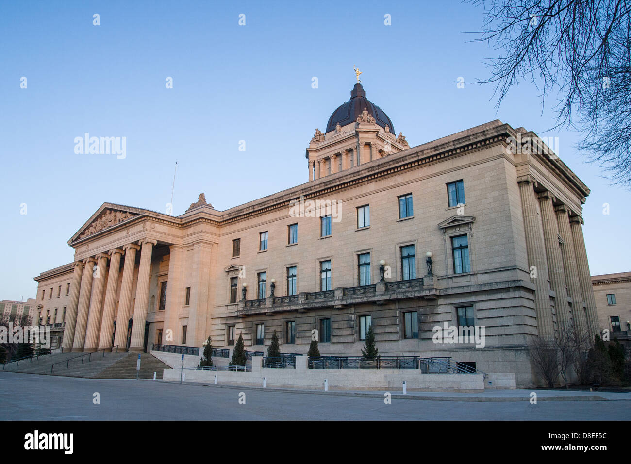 Manitoba Legislative Building a fine giornata in Winnipeg, Manitoba, Canada Foto Stock