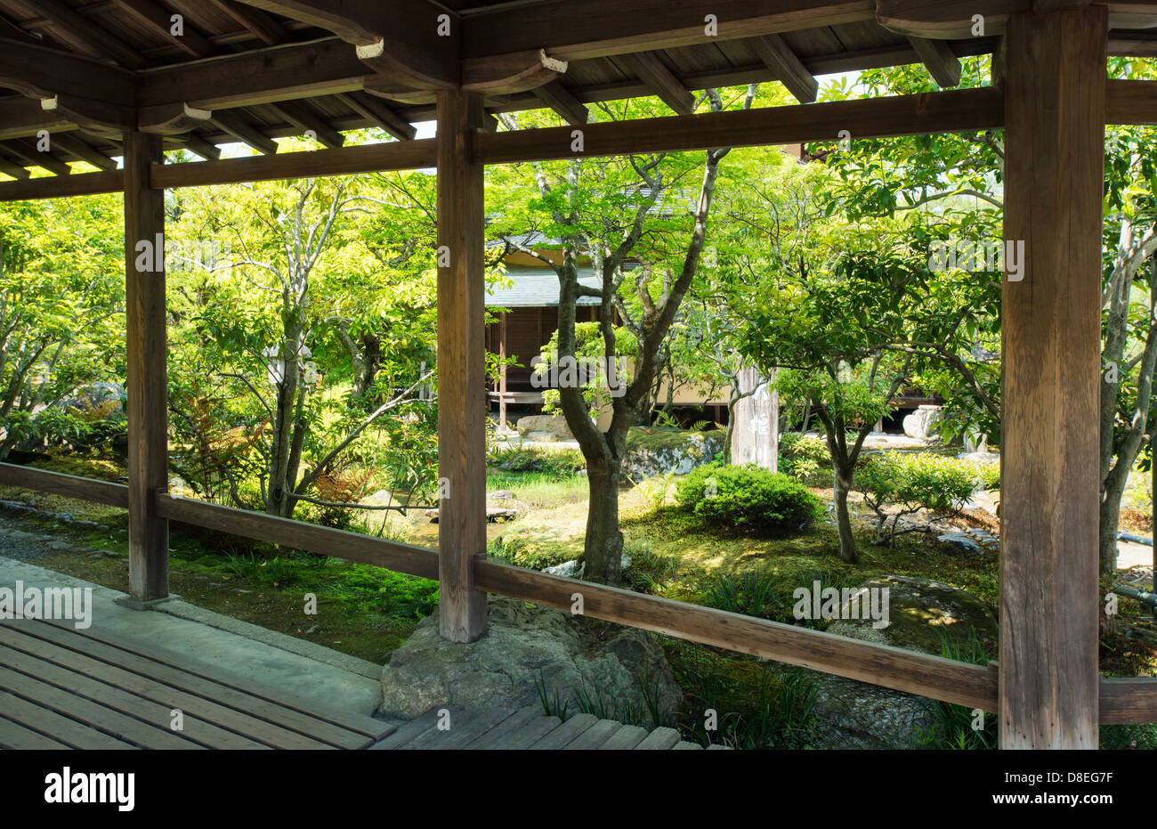 Il tempio di Tenryuji giardini in Arashiyama, Kyoto, Giappone Foto Stock