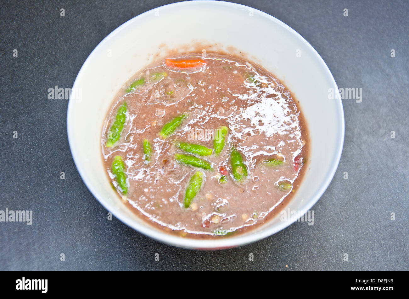 Cibo tailandese chiamare NAM PRIK dal peperoncino e piccante Foto Stock