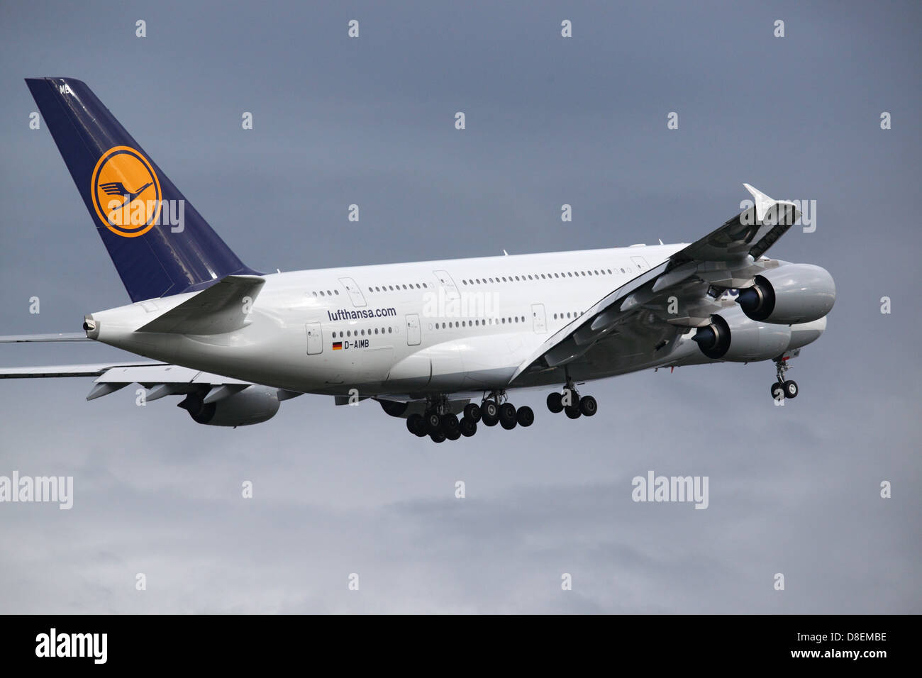 Iffezheim, Germania, Lufthansa Airbus A380 in salita Foto Stock