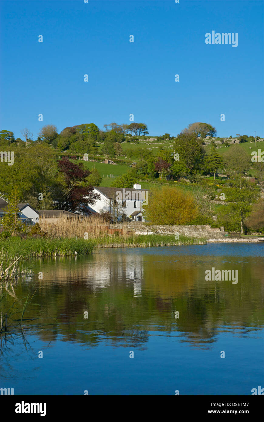 Grande villaggio Urswick e tarn, Cumbria, England Regno Unito Foto Stock