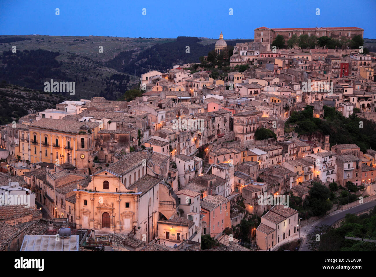 L'Italia, sicilia, Ragusa Ibla, skyline, vista generale Foto Stock