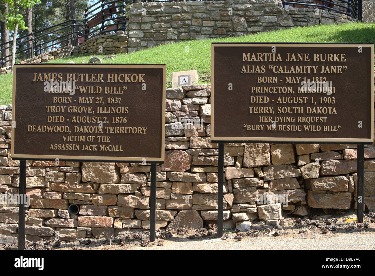 Calamity Jane e Wild Bill Hickok tombe Foto Stock