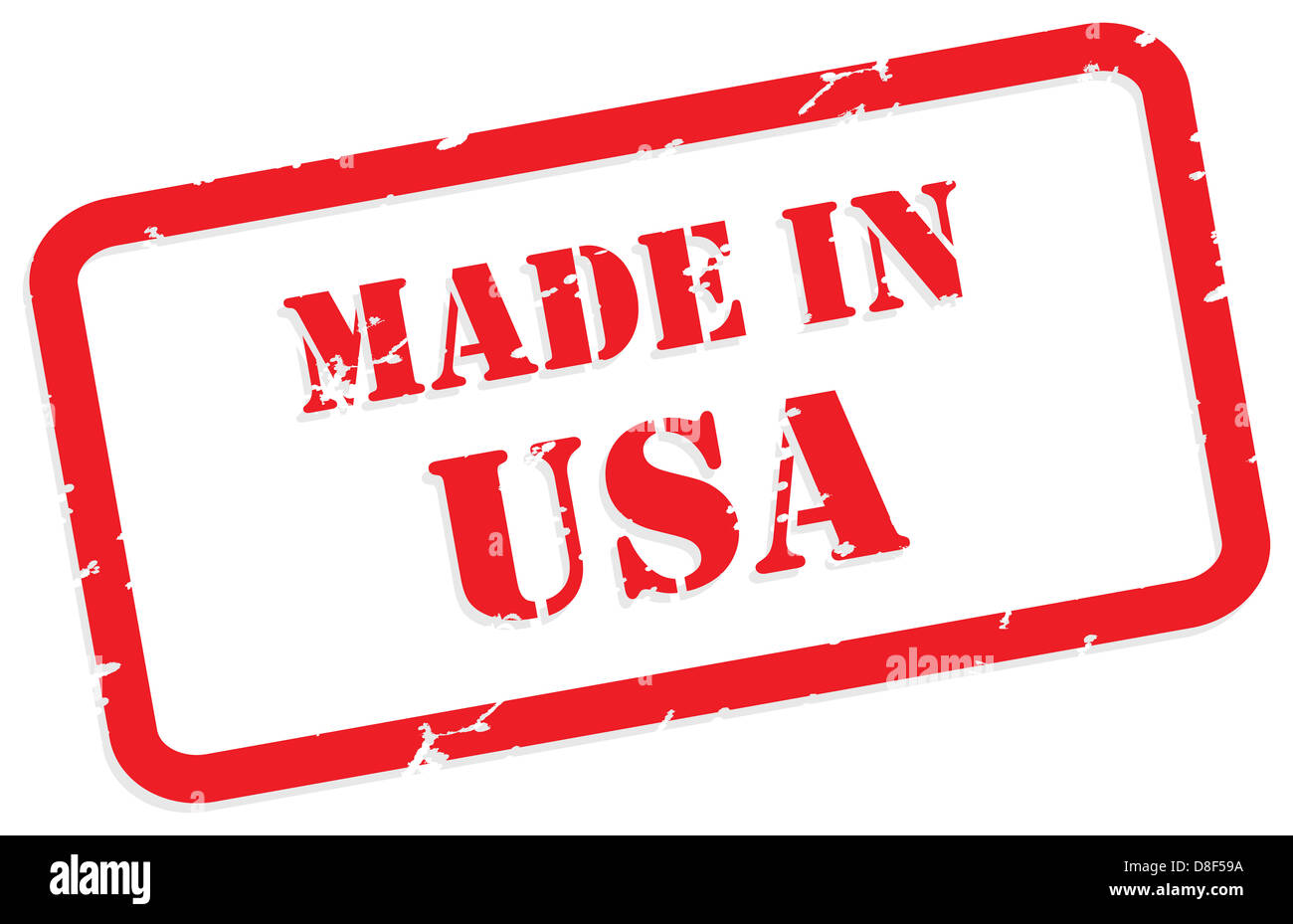 In gomma rossa vettore di timbro del Made in USA Foto Stock