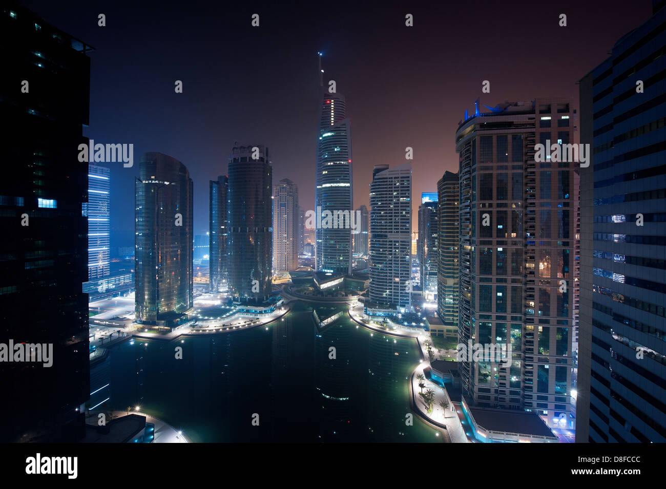 Grattacieli di New Dubai, UAE Foto Stock