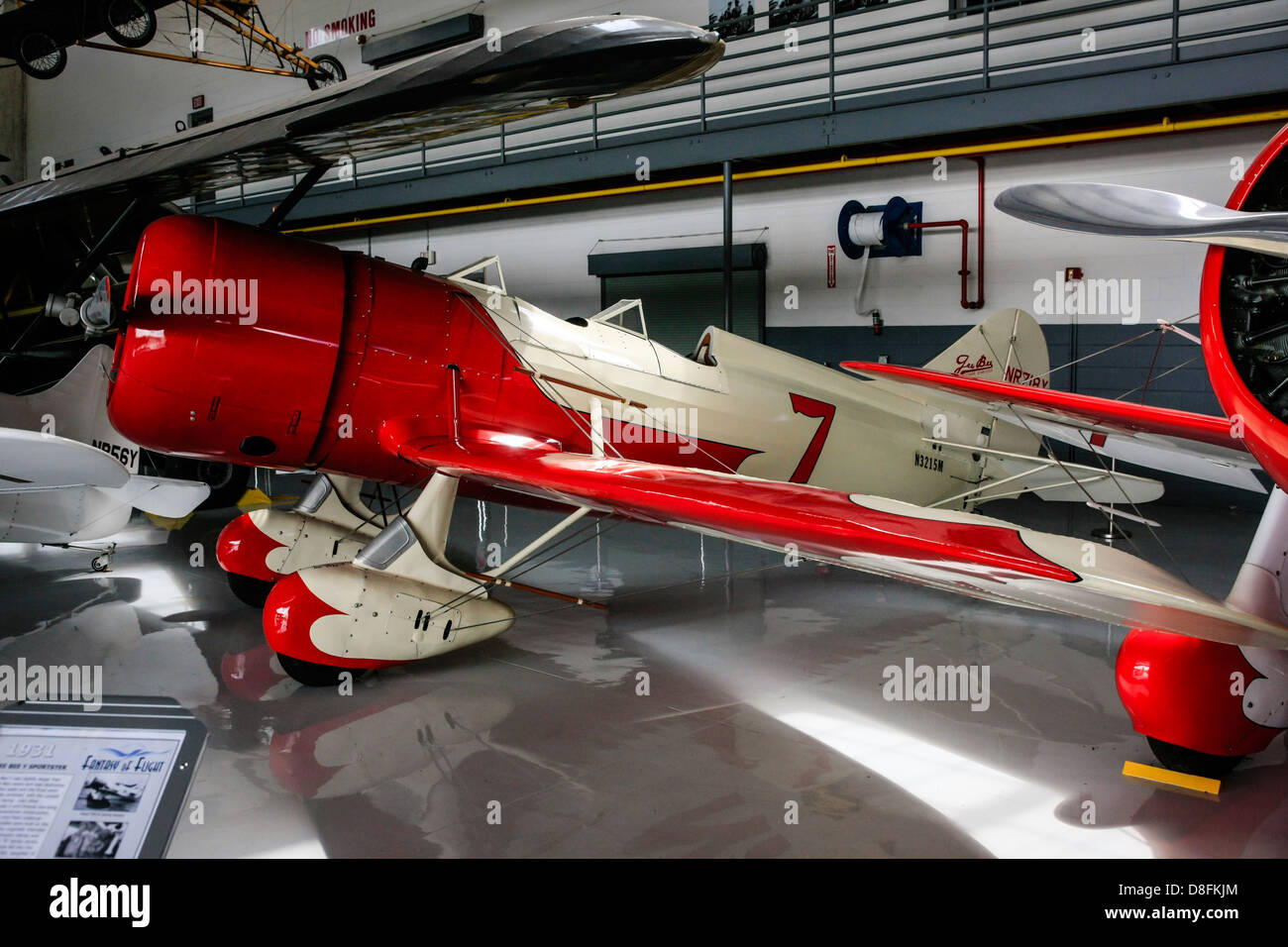 1931 Gee Bee Y Sportster aeromobile sul display alla fantasia di Flight Museum, Polk City FL Foto Stock