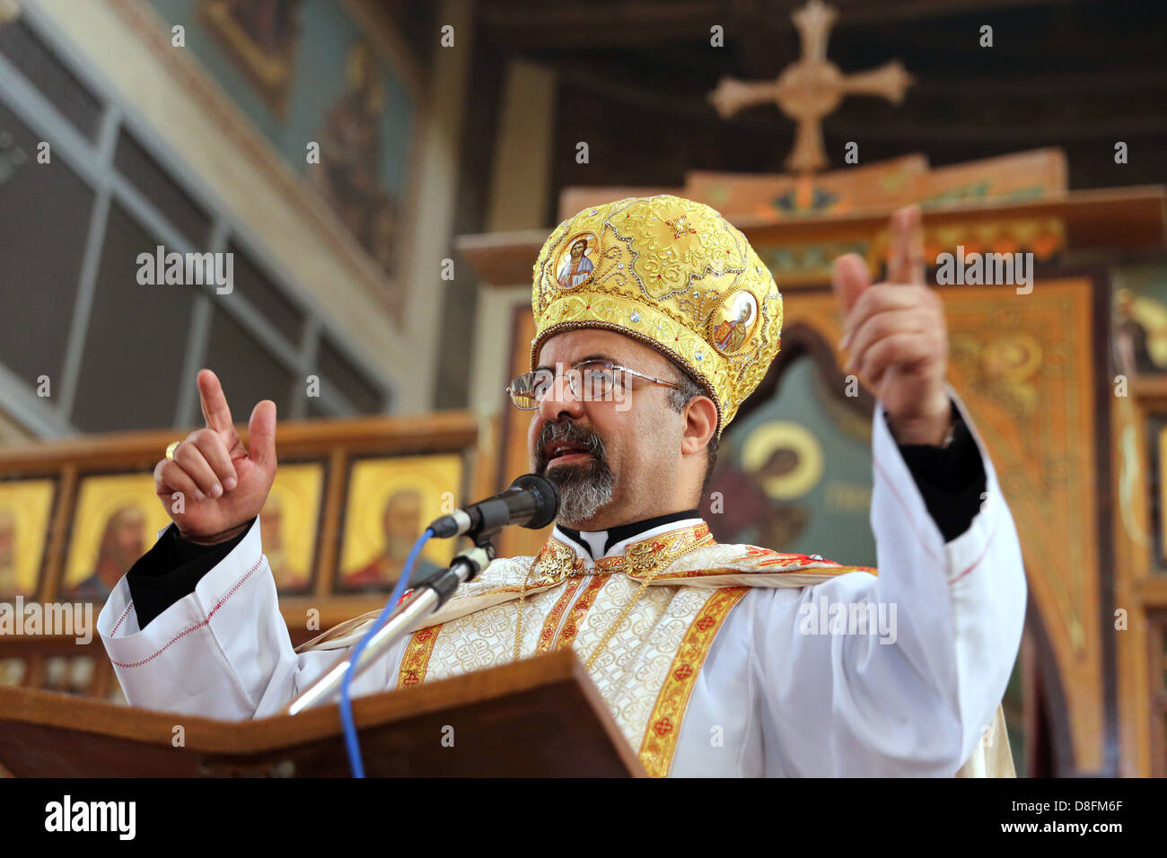 Cattolica patriarca copto IBRAHIM SEDRAK, capo della chiesa copta cattolica in Egitto Foto Stock
