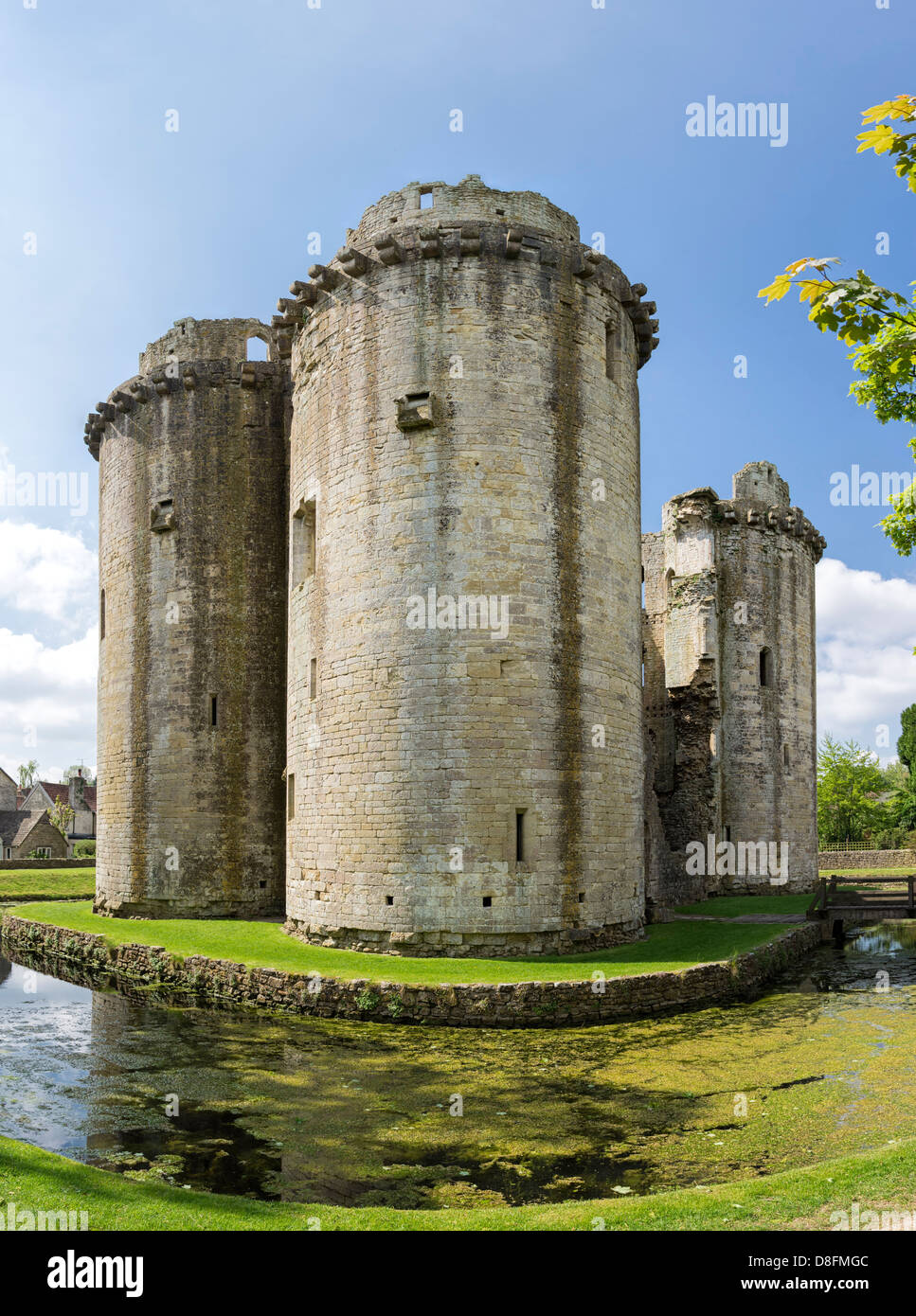 Rovinato medievale Castello di Nunney, Somerset, Inghilterra, Regno Unito Foto Stock