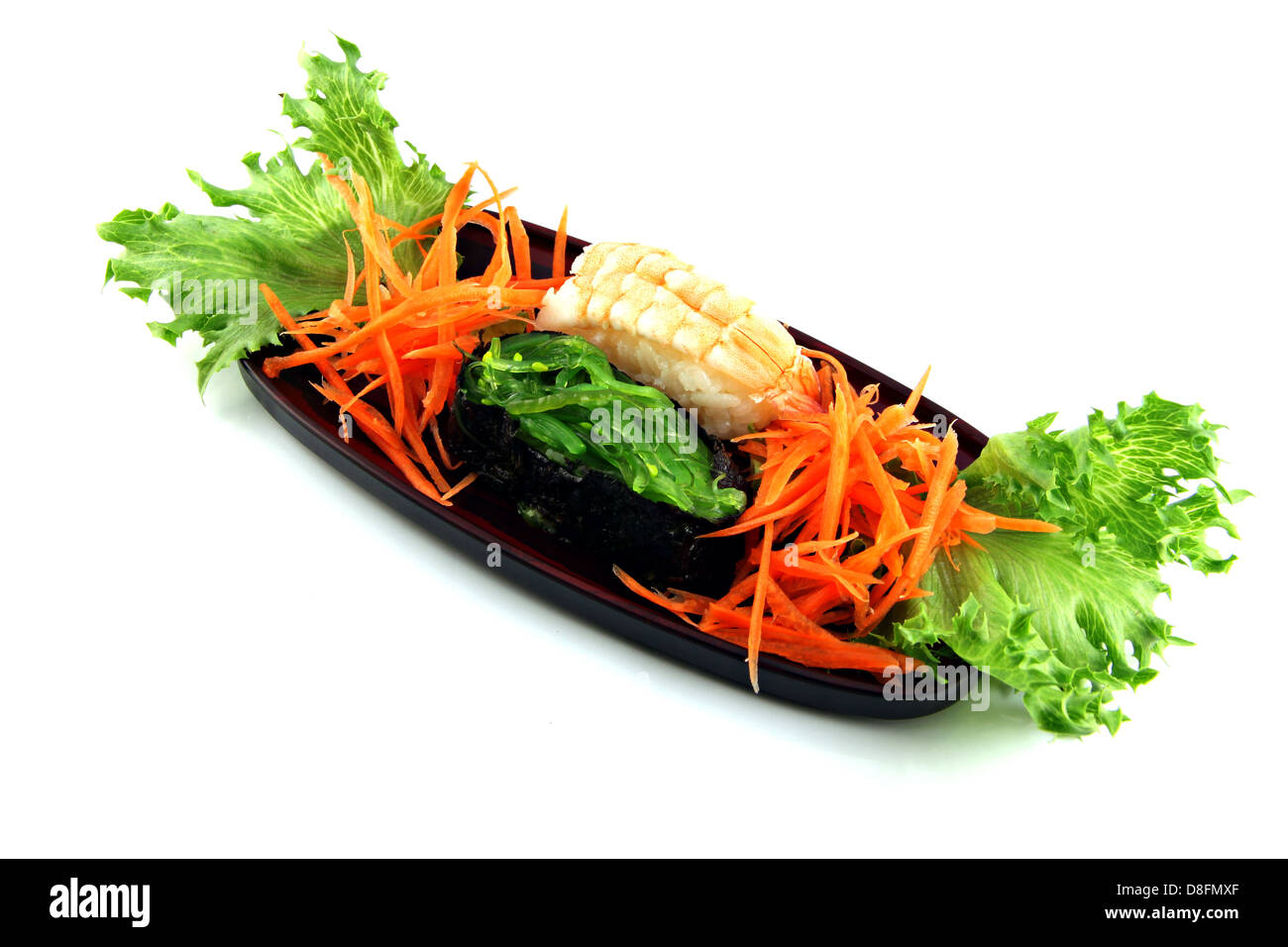 Il sushi fatto ​​from gamberi e alghe,il Sushi è un cibo giapponese. Foto Stock