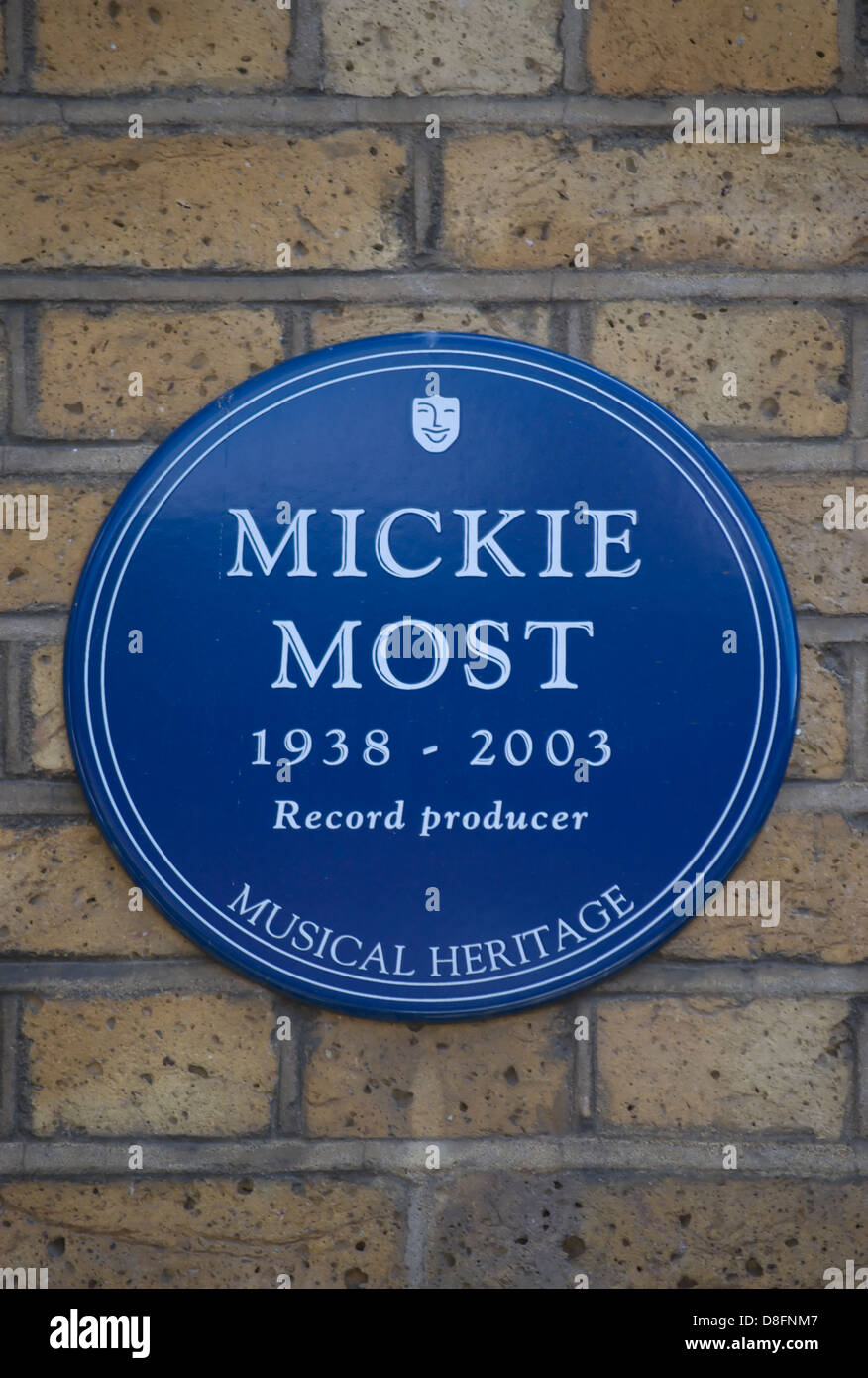 Patrimonio musicale targa blu marcatura studio di registrazione, rak, dei record produttore mickie la maggior parte, St Johns Wood, Londra, Inghilterra Foto Stock