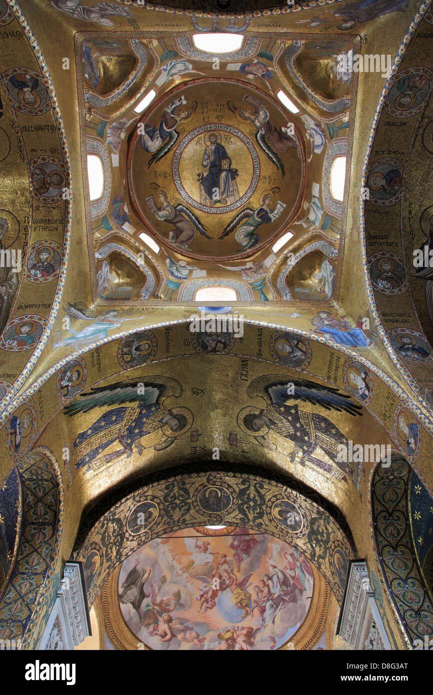 L'Italia, Palermo, Martorana, la chiesa, interno, mosaici, Foto Stock