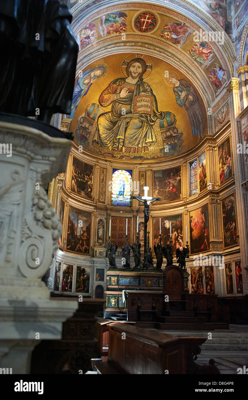 Piazza dei Miracoli, il Battistero e il Duomo e la Torre Pendente (Torre Pendente) Foto Stock