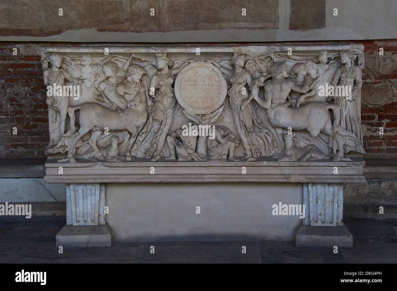Piazza dei Miracoli, il Battistero e il Duomo e la Torre Pendente (Torre Pendente) Foto Stock