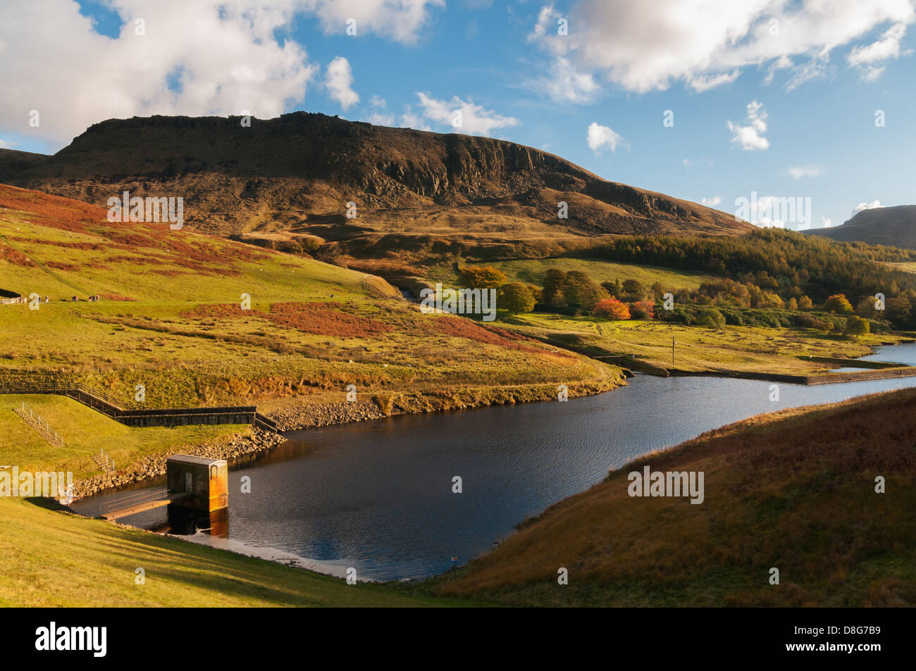 Vista aerea della colomba di pietra nel serbatoio il Peak District regione del nord-ovest Inghilterra. Foto Stock