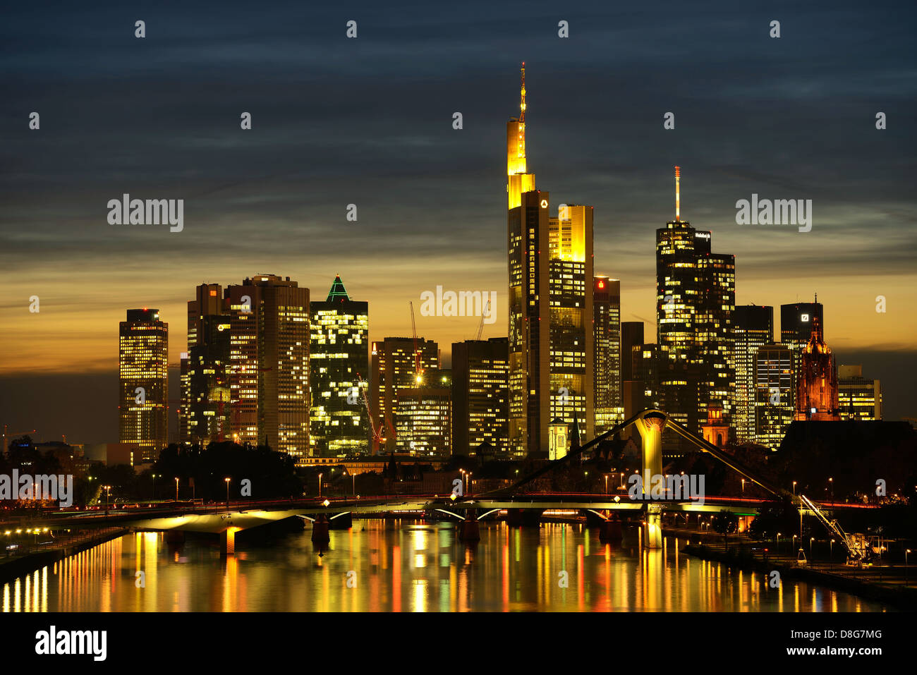 Lo skyline di Francoforte Foto Stock