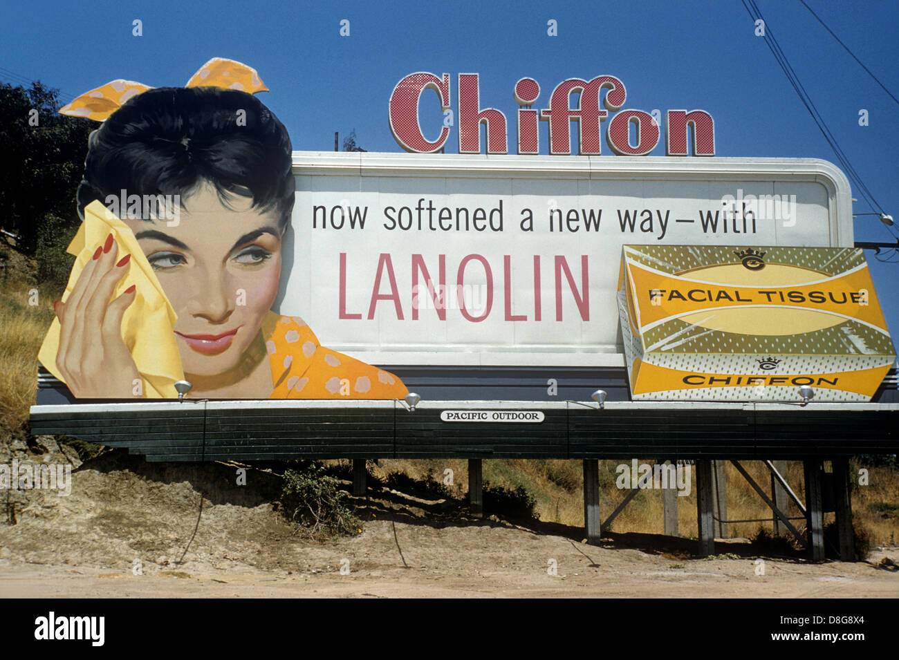 Tessuto in chiffon billboard circa 1958 Foto Stock