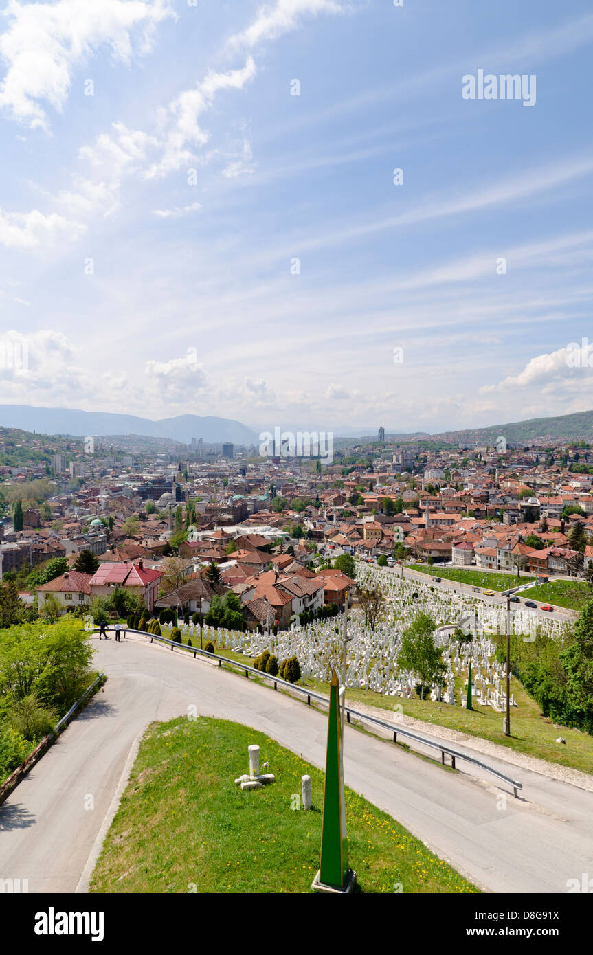 Vista di Sarajevo, Bosnia Erzegovina Foto Stock