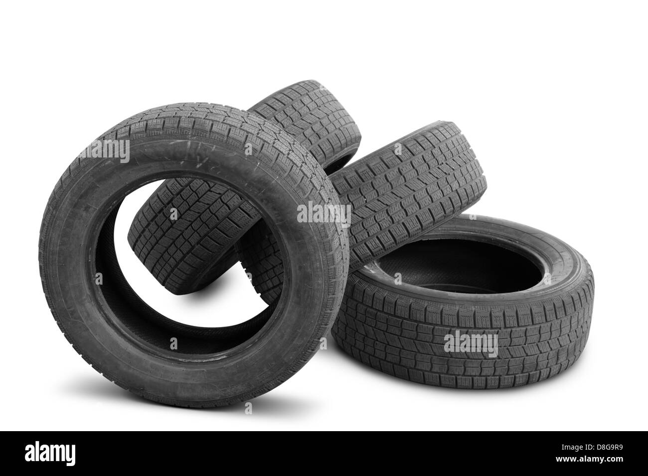 Automobile copre di pneumatici sono stati in uso Foto Stock